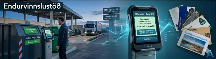 Aðgangsstýring við endurvinnslustöð